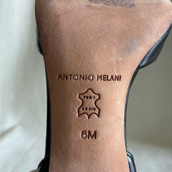 Antonio Melani Black Leather D’Orsay Pumps Pointed Toe Heels Size 6 - Picture 6 of 6